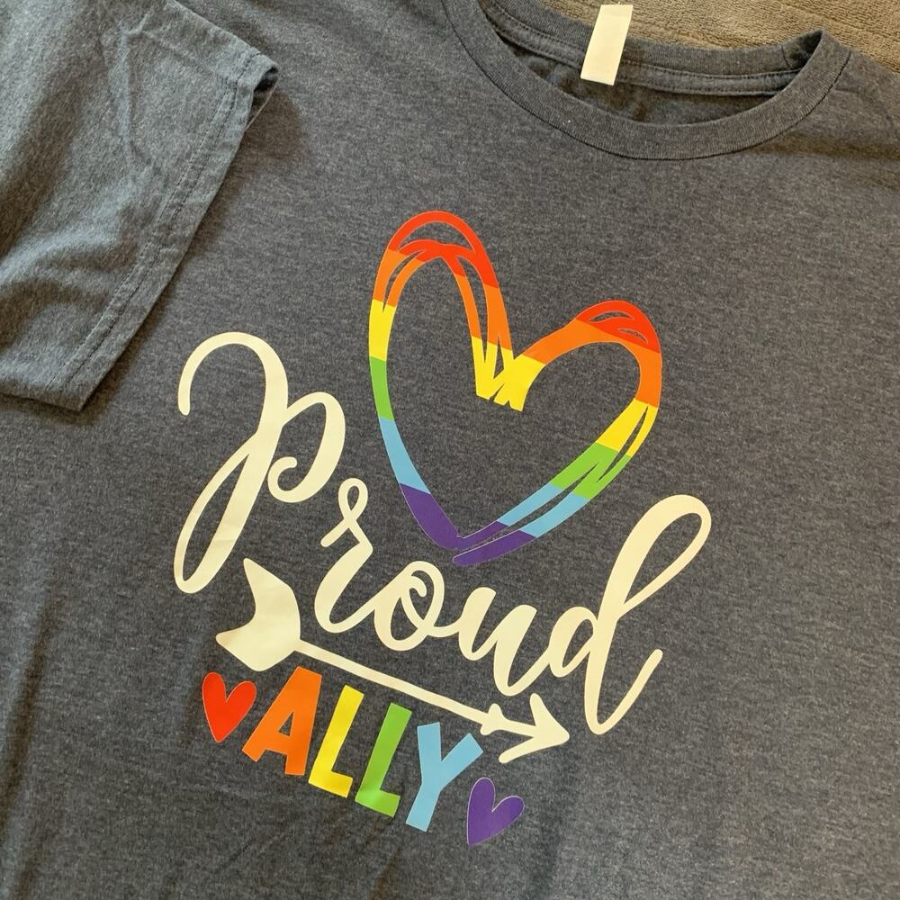 Circle Clothing Blue Proud Ally T-Shirt Size 2XL Cotton/Poly